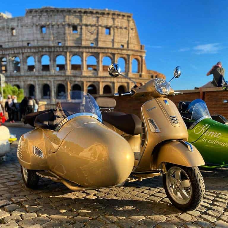 vespa sidecar tour rome italy
